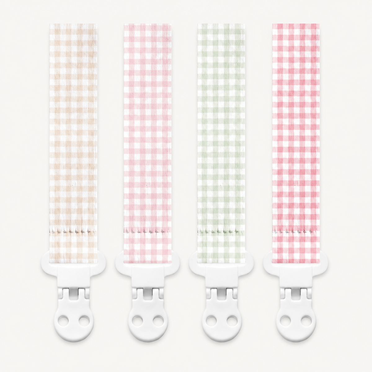 Gingham Pacifier Clips